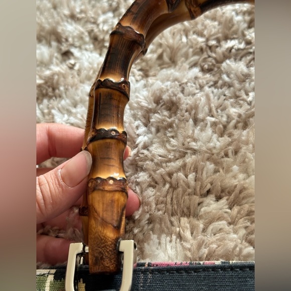 Talbots floral purse with wooden handles vintage - Picture 2 of 4